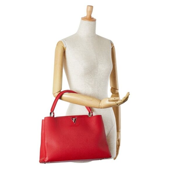 LOUIS VUITTON Red Leather Tote Bag - Picture 10 of 10